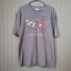 Offical Licensed Chevrolet Corvette Racing Graphic T-Shirt Gray Men's 2XL